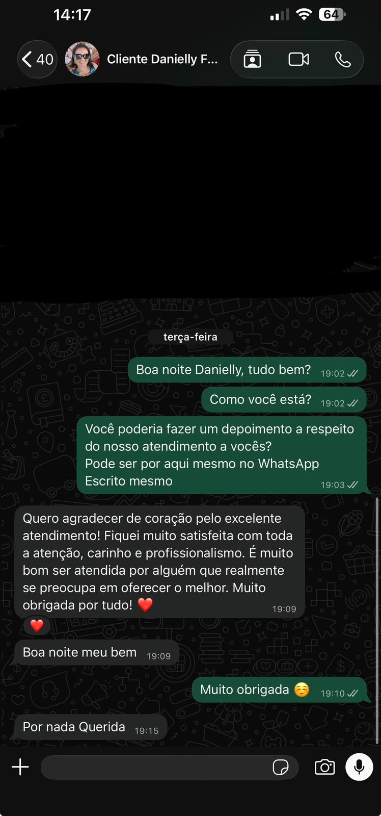 Feedback de Danielly